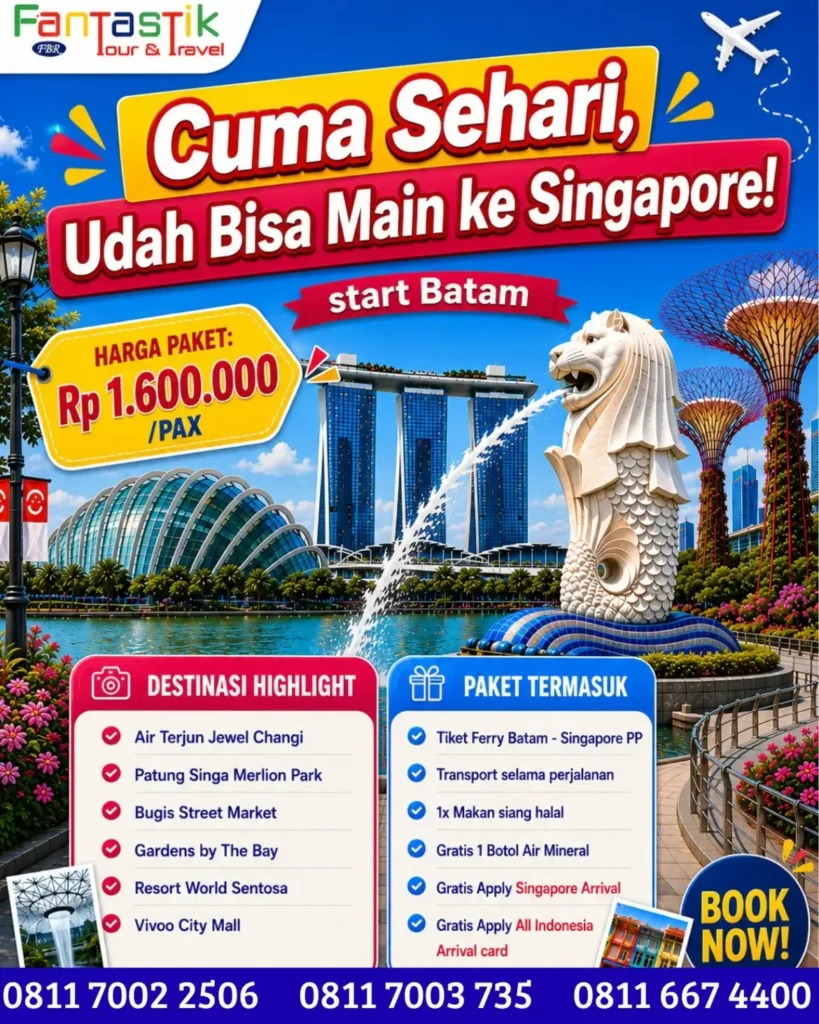 Kalau tiap lihat Singapore selalu bilang nanti aja, mungkin nanti-nya udah datang.Padahal a