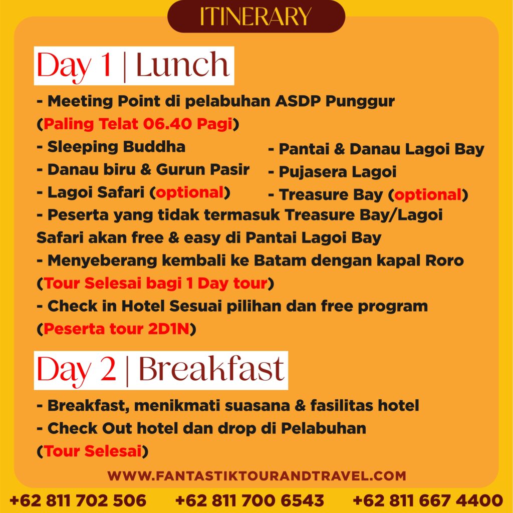 FTNT -itinerary 1D&2D1N Lagoi-Bintan